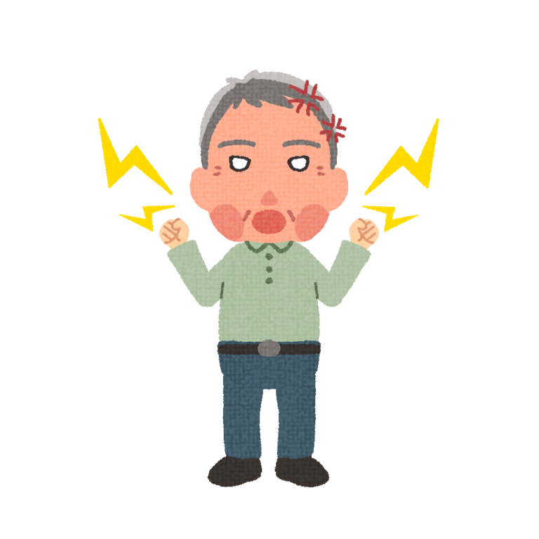 大声で怒鳴るおじいさん | イラストワールド 〜無料で使えるフリーイラスト素材〜