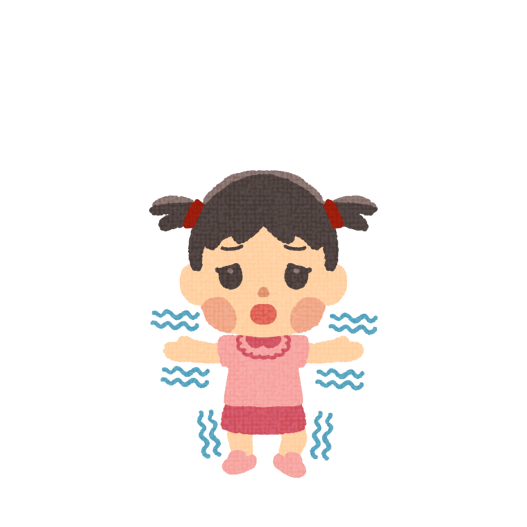 Girl with trembling limbs (Parkinson's disease) illust world