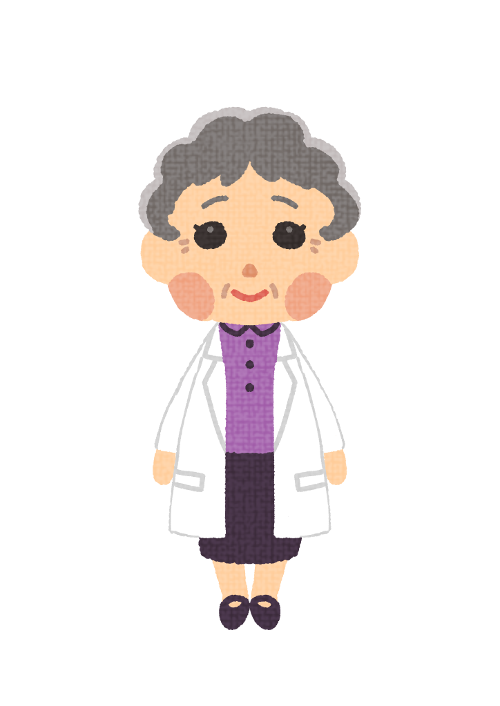 Illustration Of An Old Lady In A White Coat Illust World
