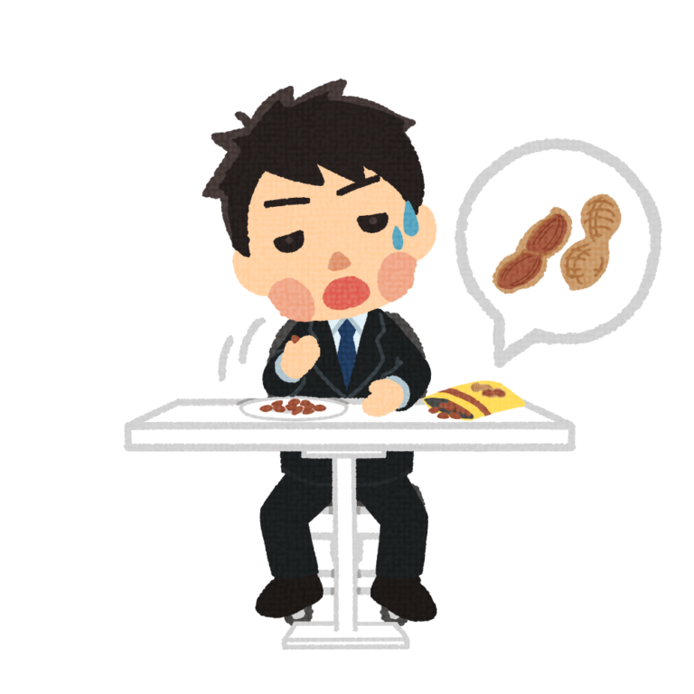 Man who keeps eating peanuts illust world