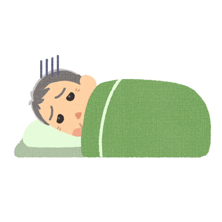 寝たきりのおじいさん | イラストワールド 〜無料で使えるフリーイラスト素材〜