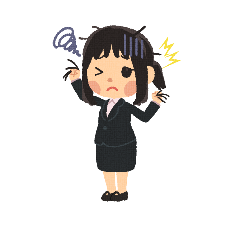 髪をむしる女性 | イラストワールド 〜無料で使えるフリーイラスト素材〜
